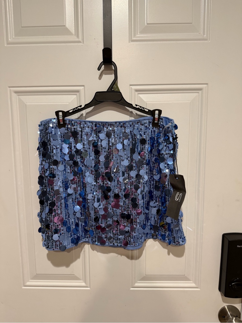 NWT Sequin Embellished Blue Mini Skirt